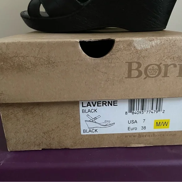 Born Black Leather Sandals Size 7 - Picture 4 of 8